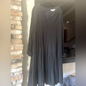 Loft black midi-dress
